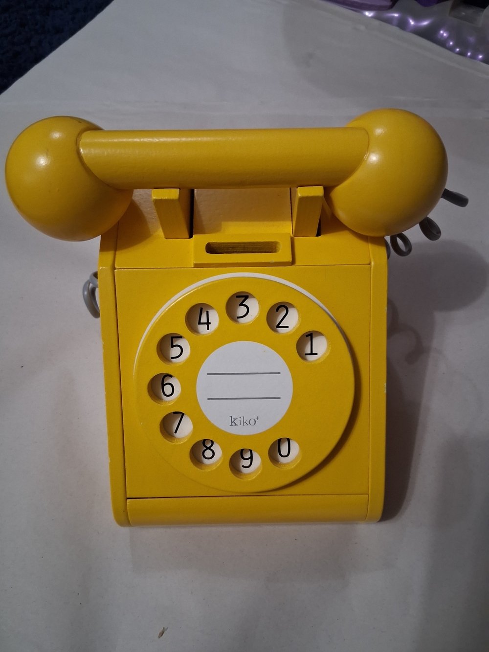 kiko Yellow Retro Rotary-Style Pretend Play Phone
